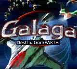 Galaga Destination Earth title screen for GameBoy Color